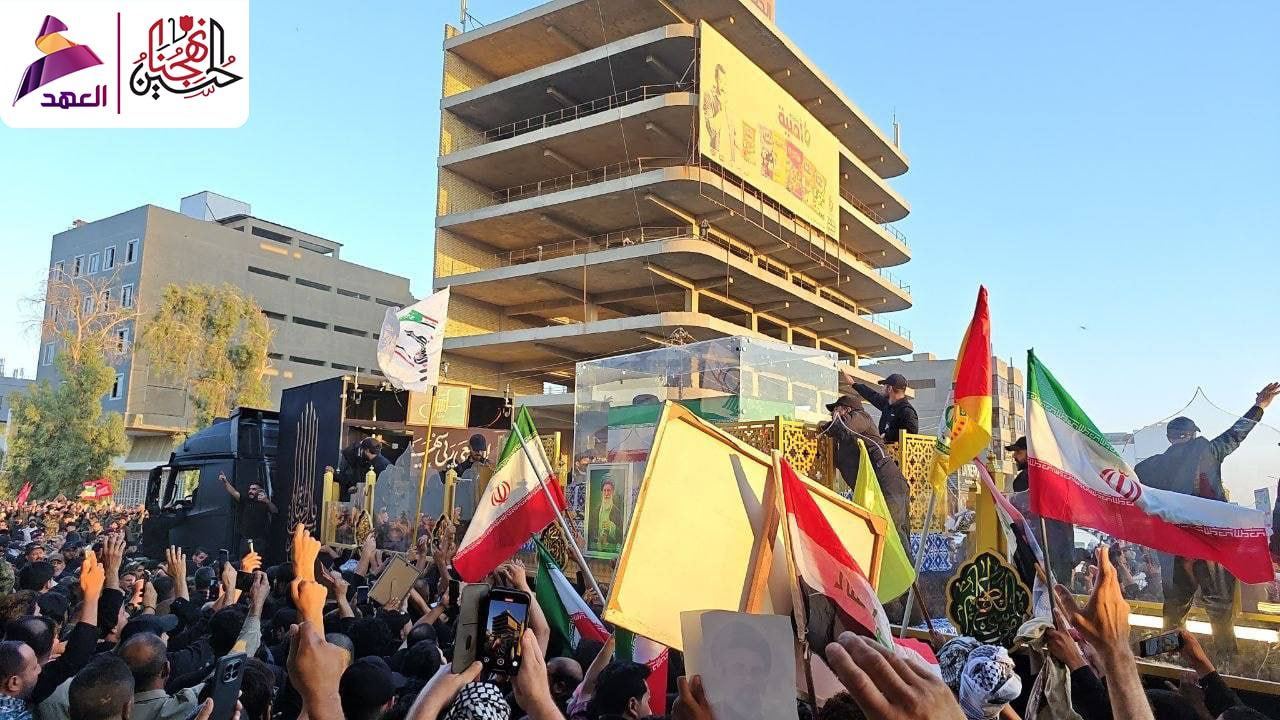 سیل جمعیت عراقی‌ها در مراسم تشییع آقای شهید ایران در نجف اشرف+فیلم
