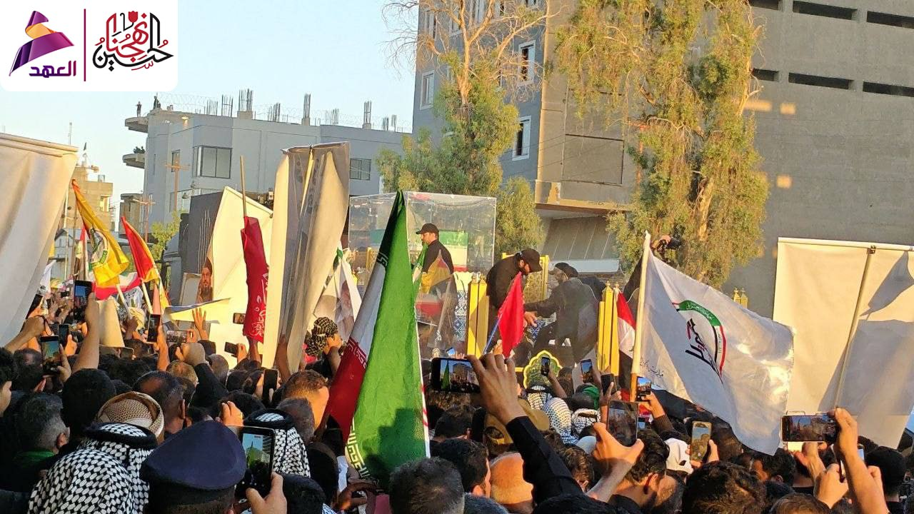 سیل جمعیت عراقی‌ها در مراسم تشییع آقای شهید ایران در نجف اشرف+فیلم